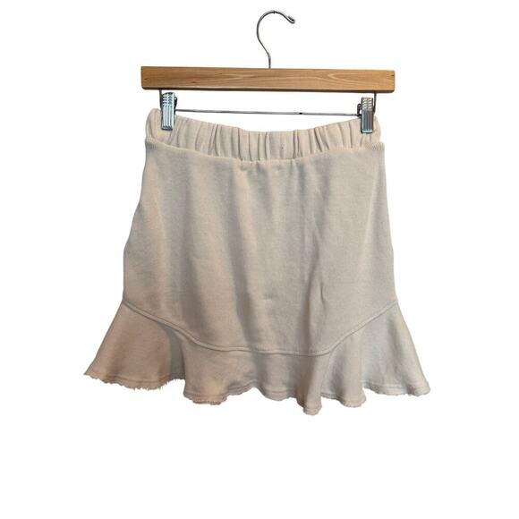 Free People Beach FP Flounce Ruffle Raw Hem Mini Skirt Women’s Size M Cream - Picture 4 of 6